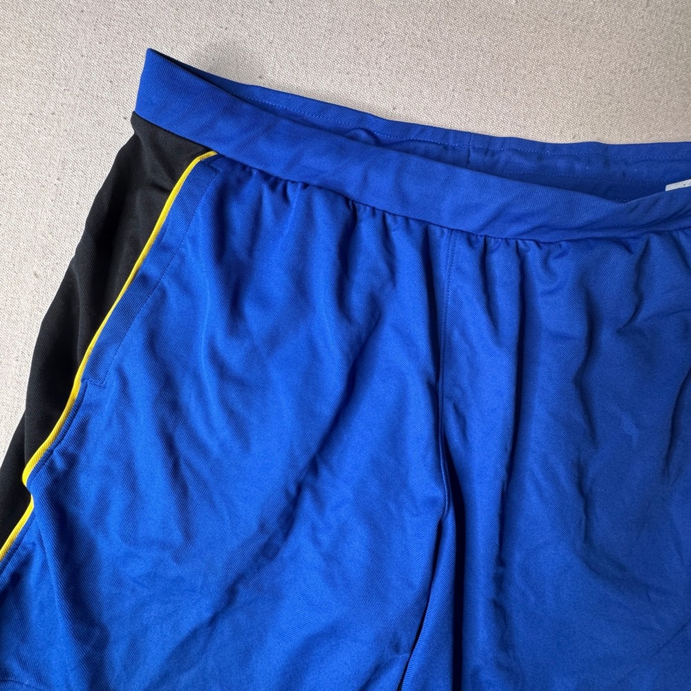 Under Armour Mens XL Blue Black Yellow Loose Fit Athletic Gym Shorts Pockets
